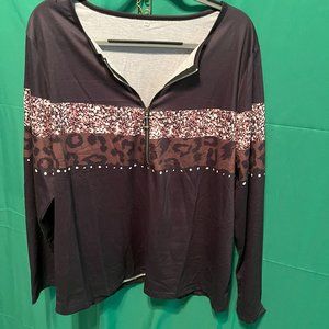Fun Multicolored/animal print long sleeve top